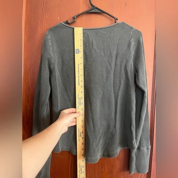 Lucky Brand Charcoal Lace-Accent Long Sleeve Top - Picture 8 of 10